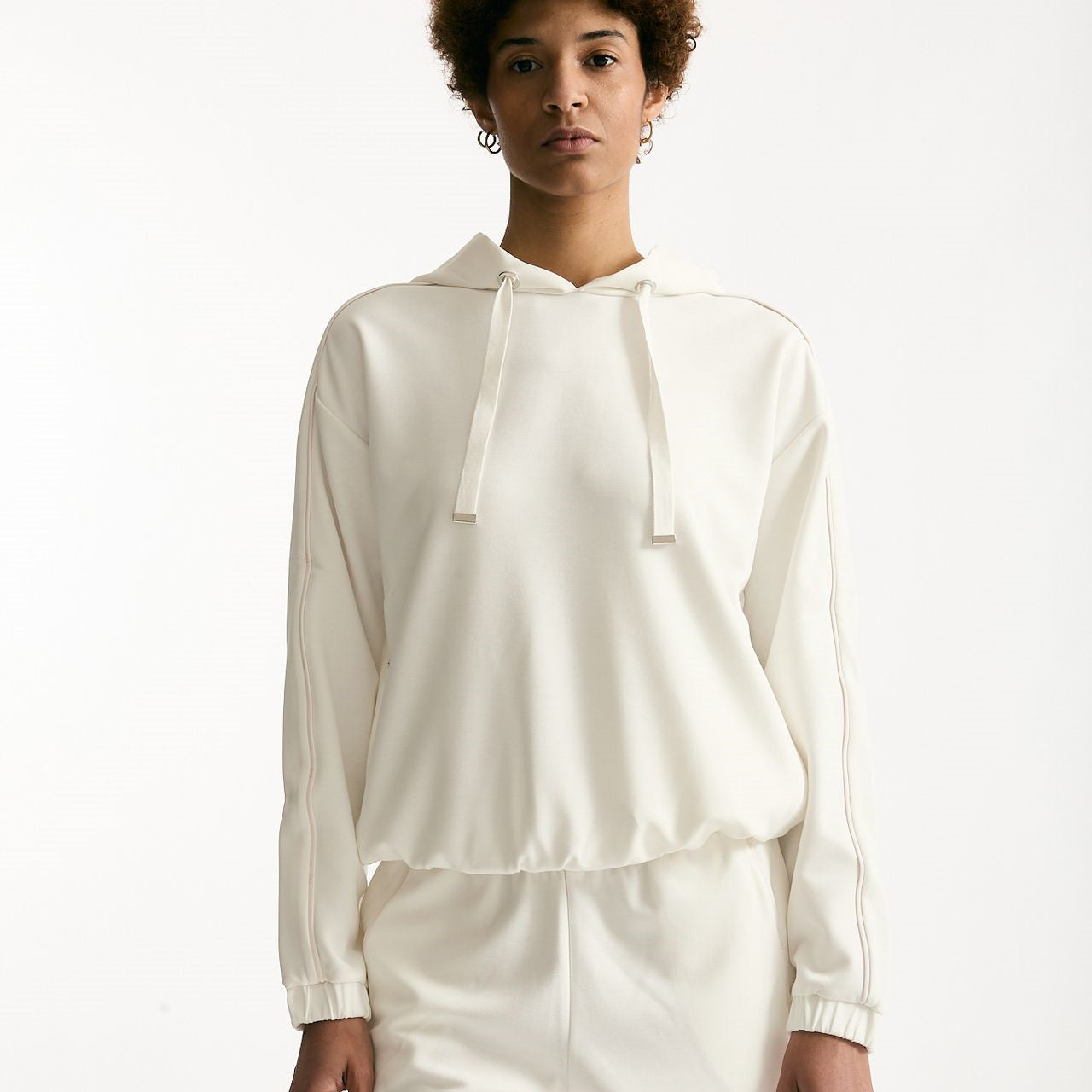 Felpa cappuccio in viscosa bianco donna Fay - 7