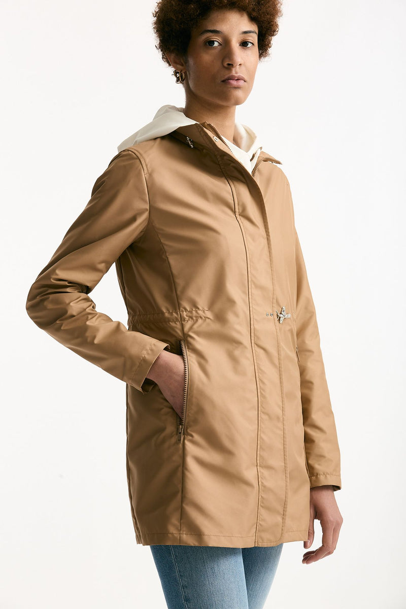 Giubbino midi in popeline tecnico cammello donna Fay - 3