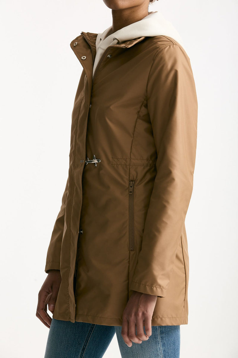Giubbino midi in popeline tecnico cammello donna Fay - 4