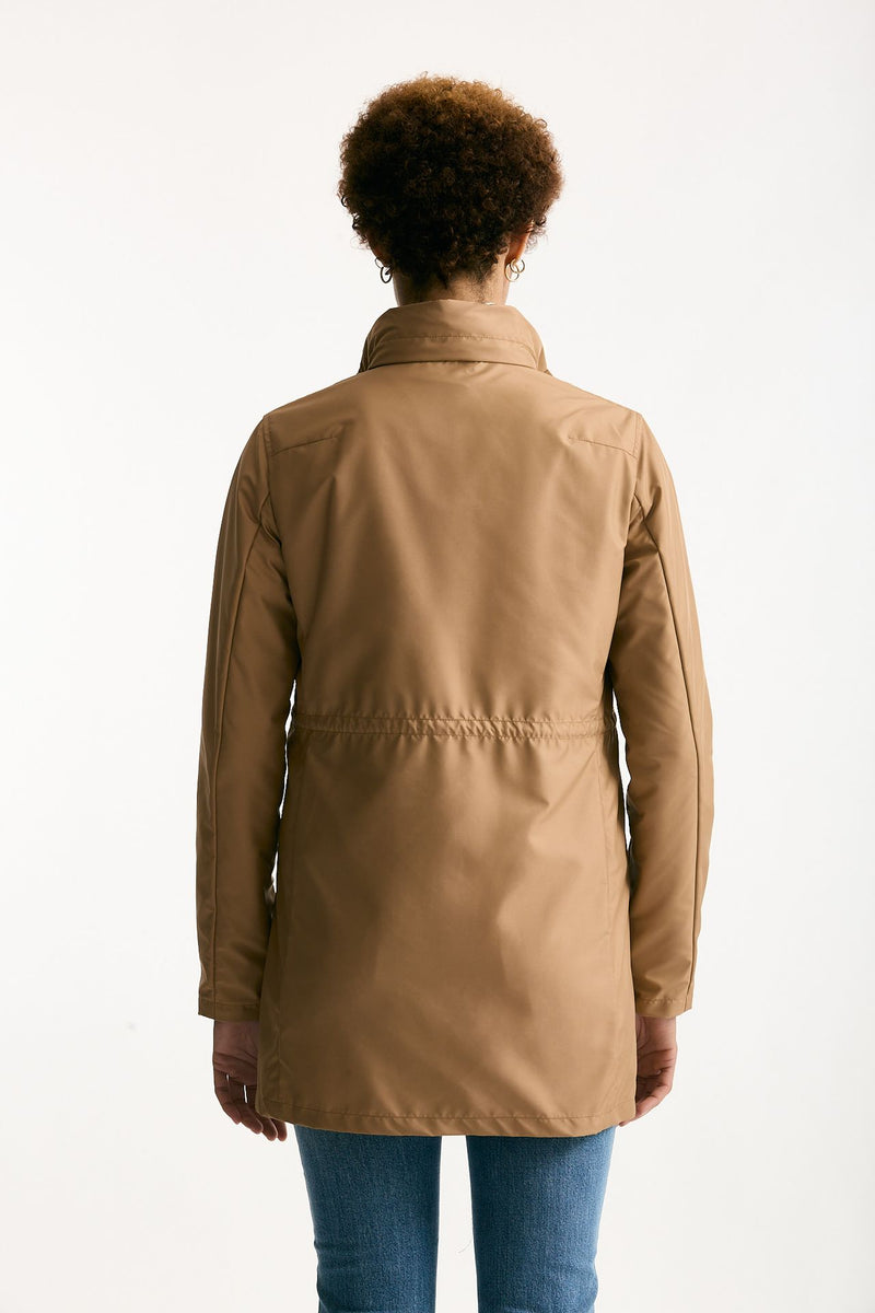 Giubbino midi in popeline tecnico cammello donna Fay - 6