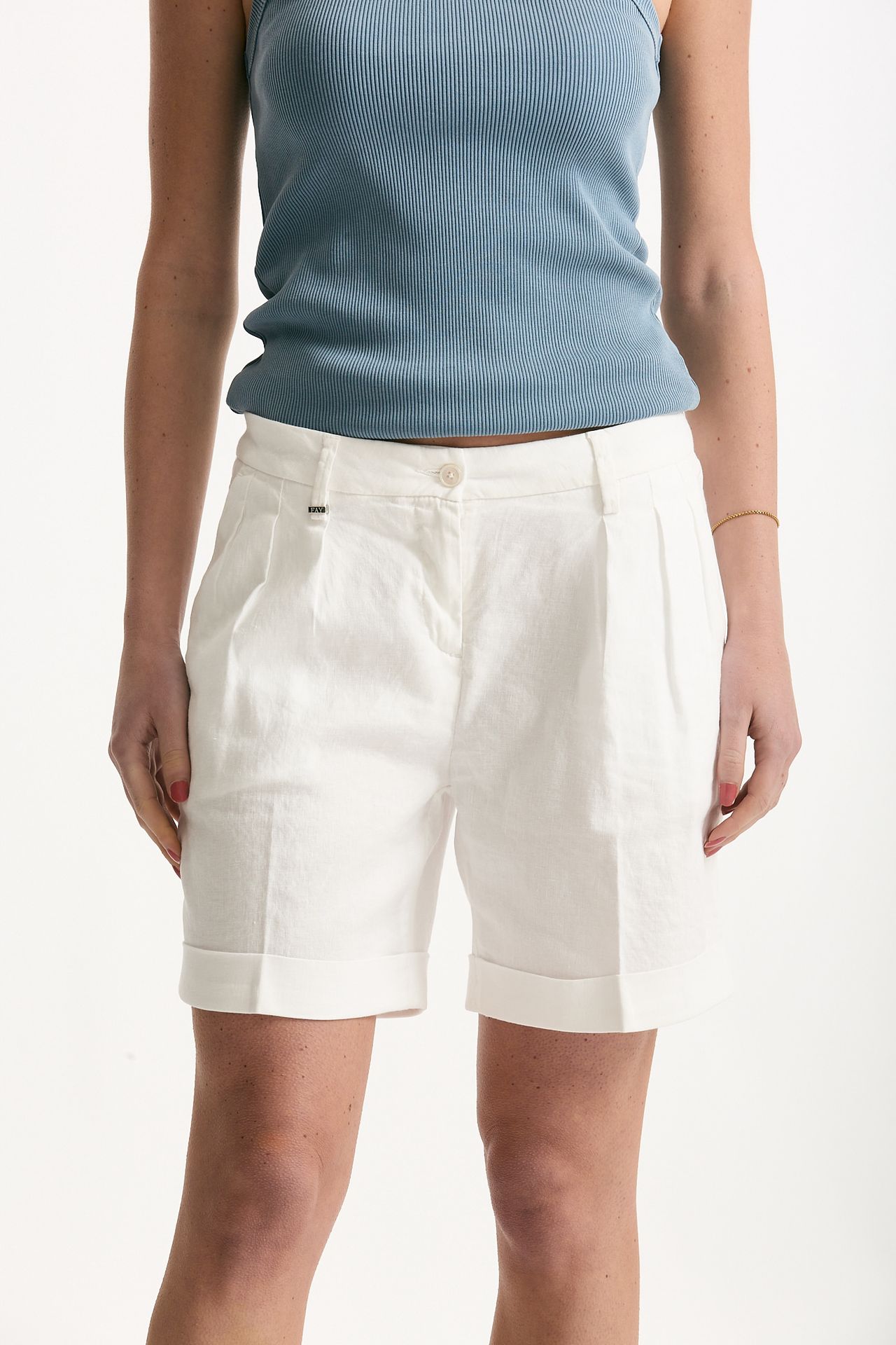 Bermuda in lino bianco donna Fay - 1