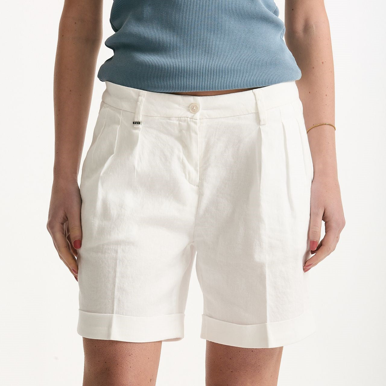 Bermuda in lino bianco donna Fay - 6