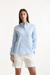Camicia slim rigata azzurra e bianca donna Fay - 1