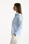 Camicia slim rigata azzurra e bianca donna Fay - 2