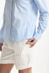 Camicia slim rigata azzurra e bianca donna Fay - 6