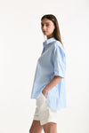 Camicia over rigata azzurra e bianca donna Fay - 2