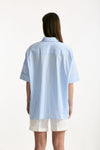 Camicia over rigata azzurra e bianca donna Fay - 3