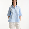 Camicia over rigata azzurra e bianca donna Fay - 6