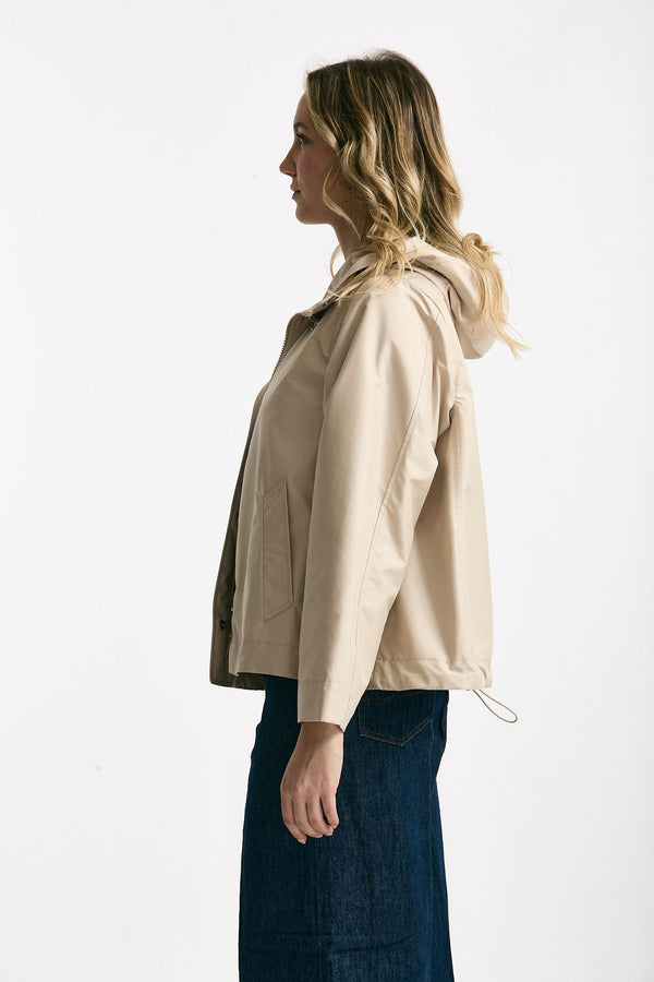 Giubbino corto in popeline tecnico beige donna Fay