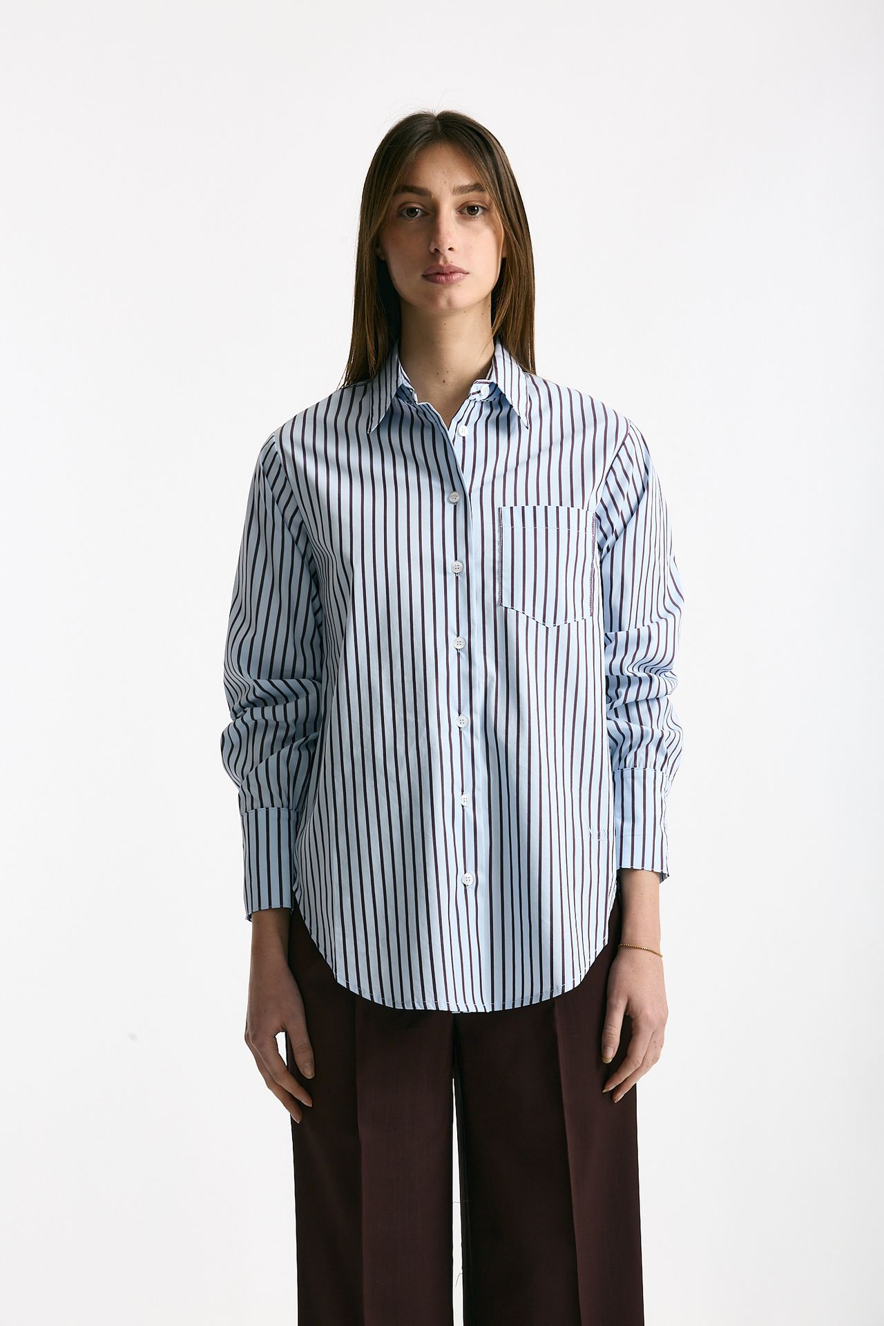 Camicia over Azzurra con riga donna Daniele fiesoli - 2