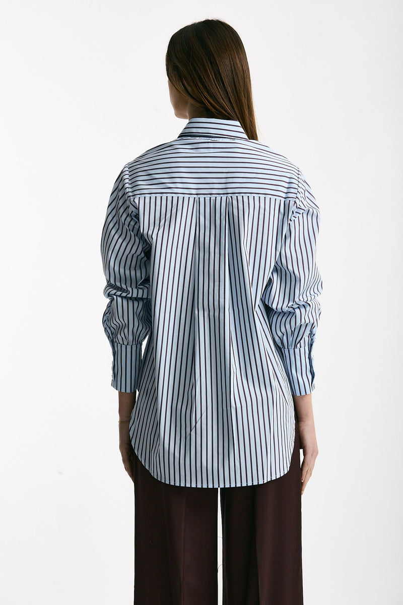 Camicia over Azzurra con riga donna Daniele fiesoli - 4