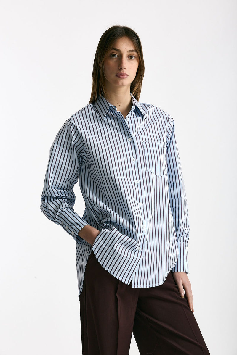 Camicia over Azzurra con riga donna Daniele fiesoli - 1