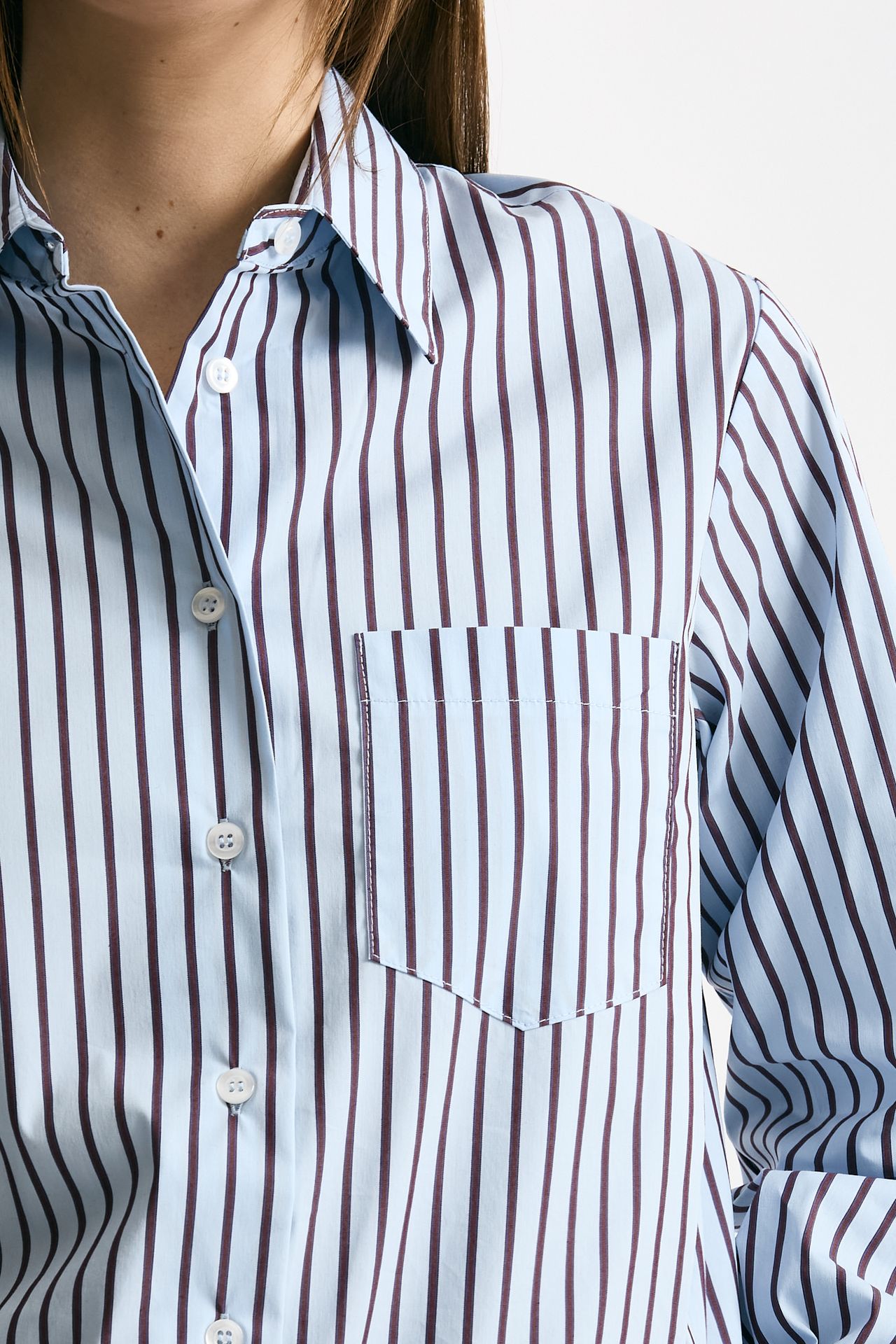 Camicia over Azzurra con riga donna Daniele fiesoli - 5