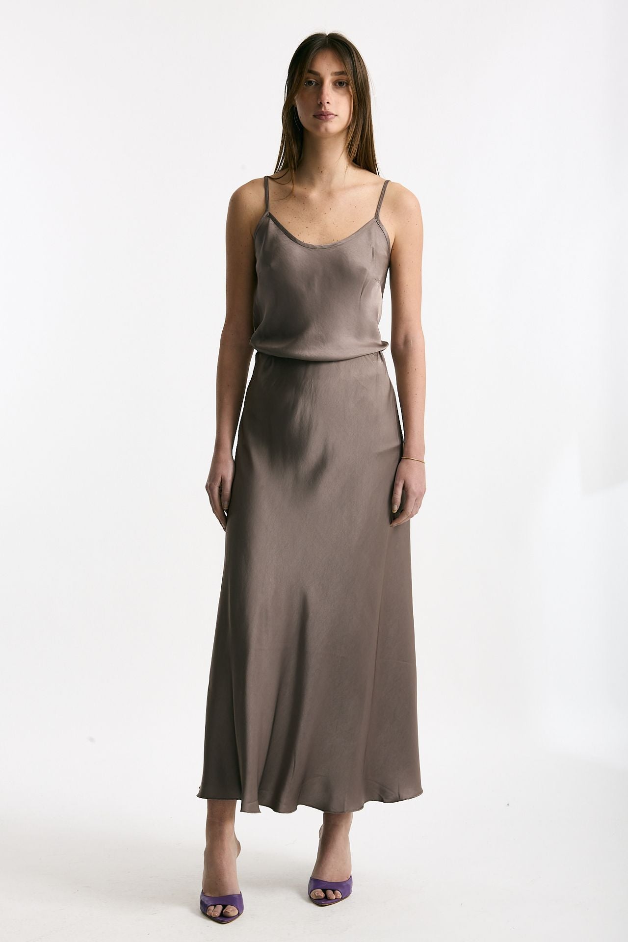 Gonna vita alta midi taupe donna Daniele fiesoli - 2