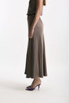 Gonna vita alta midi taupe donna Daniele fiesoli - 3