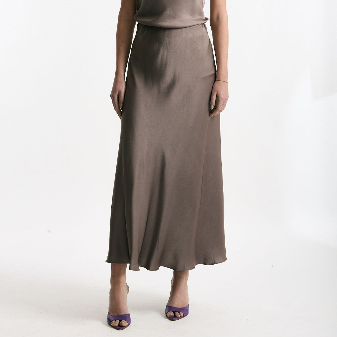 Gonna vita alta midi taupe donna Daniele fiesoli - 6