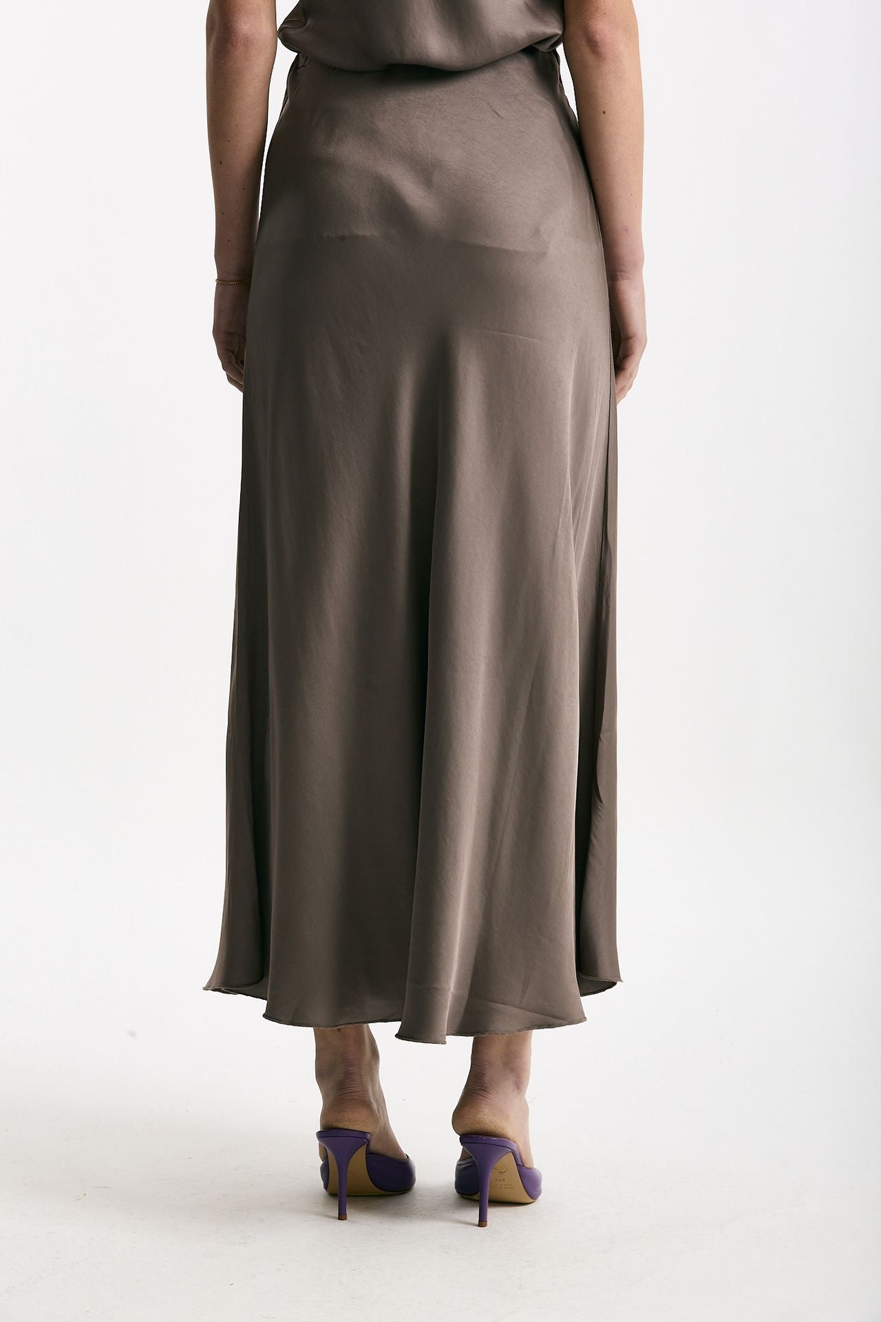 Gonna vita alta midi taupe donna Daniele fiesoli - 4