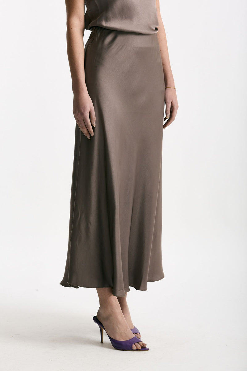 Gonna vita alta midi taupe donna Daniele fiesoli - 5