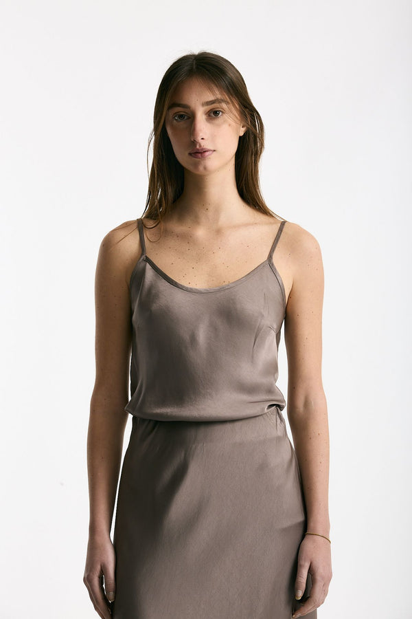Top in viscosa taupe donna Daniele fiesoli