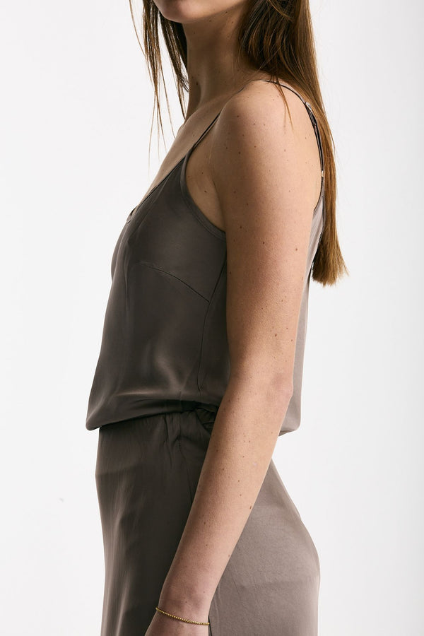 Top in viscosa taupe donna Daniele fiesoli