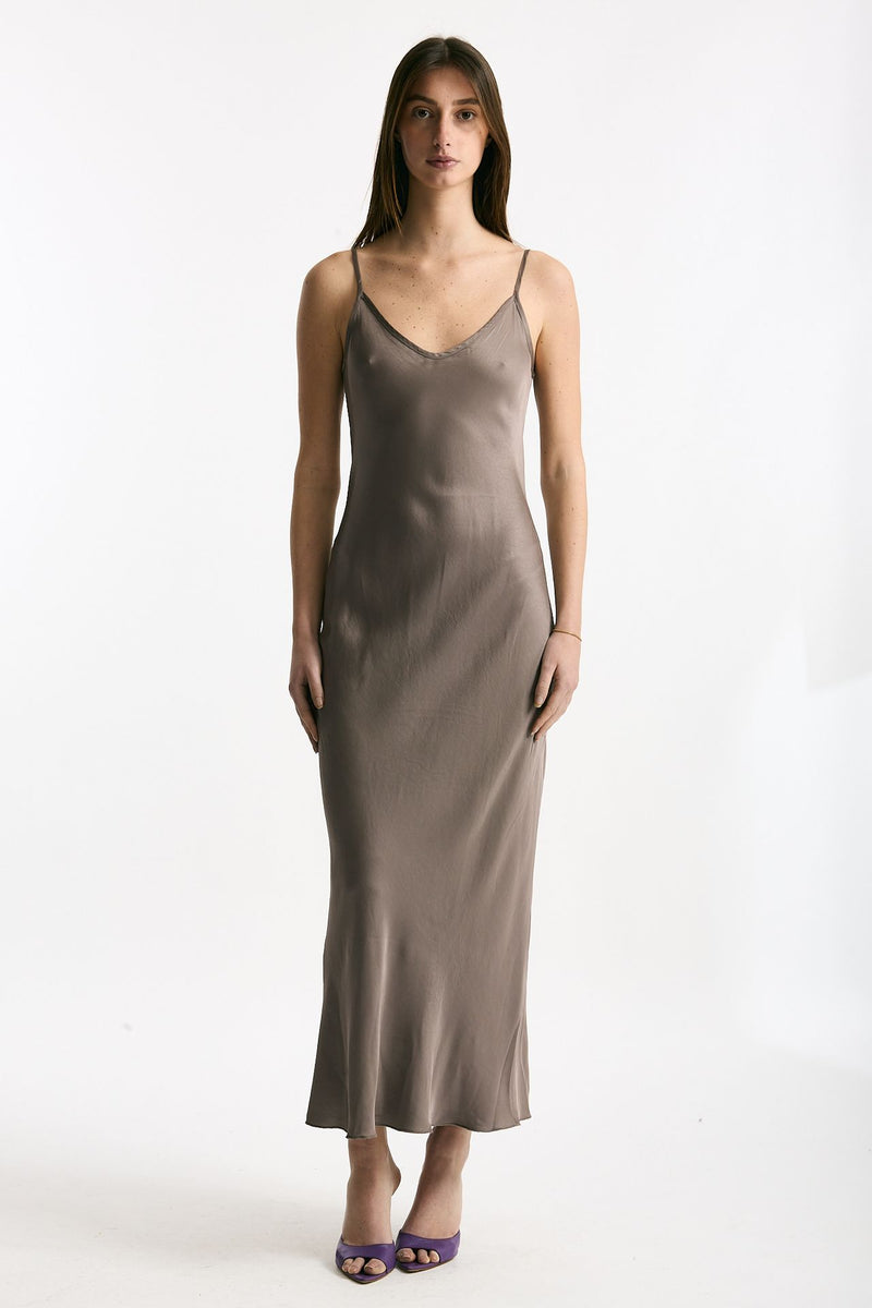 Abito lungo in viscosa taupe donna Daniele fiesoli - 2