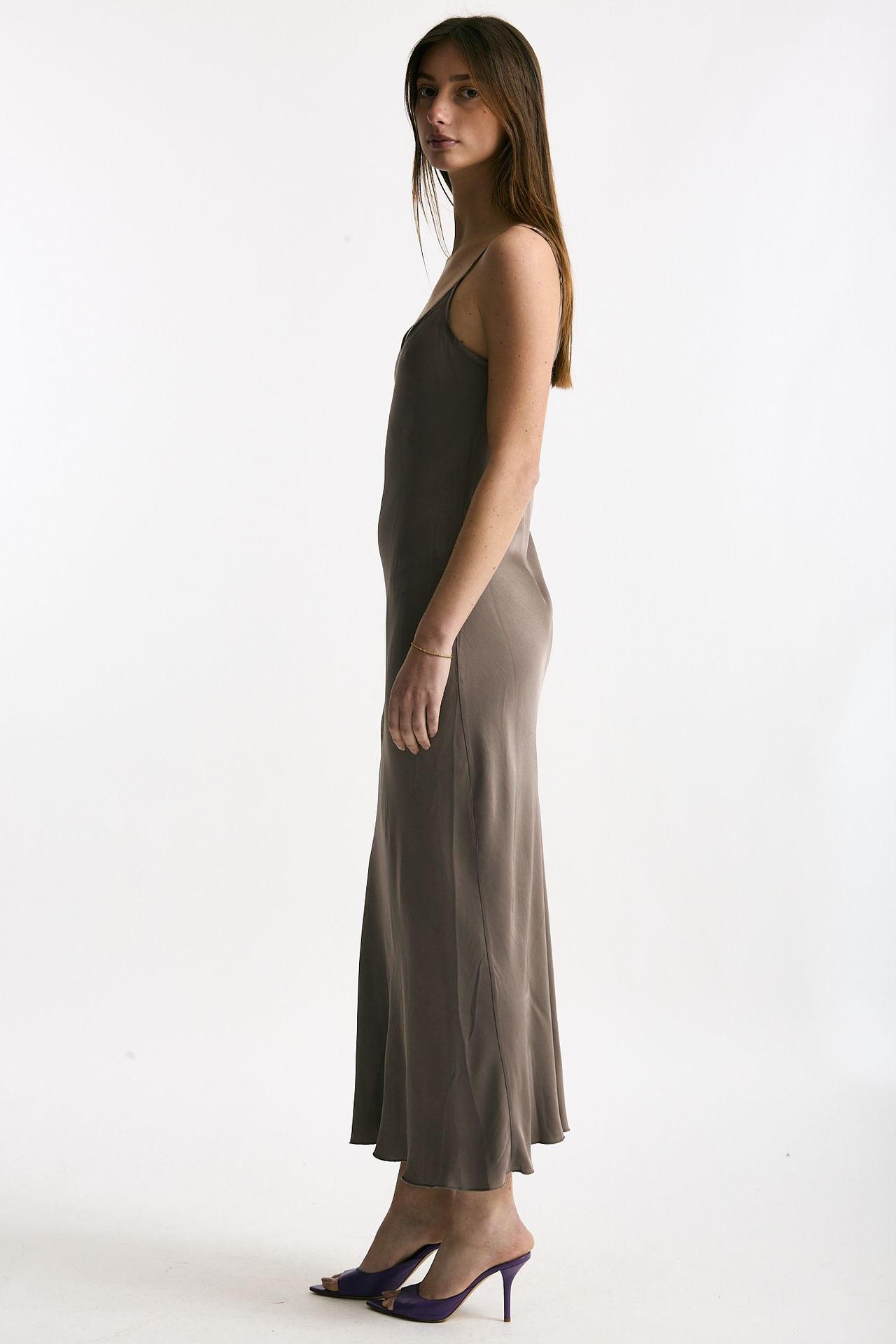 Abito lungo in viscosa taupe donna Daniele fiesoli - 3