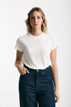 T-shirt basic in lino bianco donna Daniele fiesoli - 1