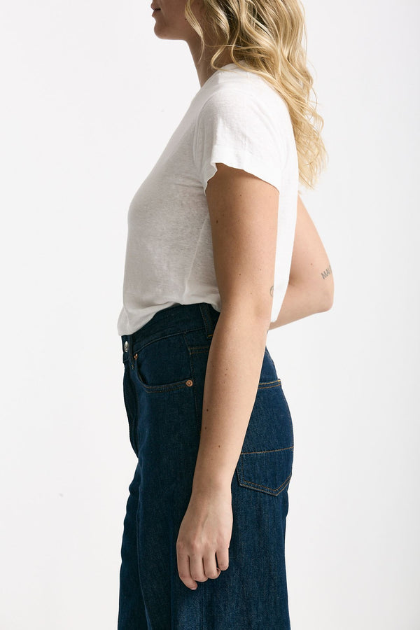 T-shirt basic in lino bianco donna Daniele fiesoli