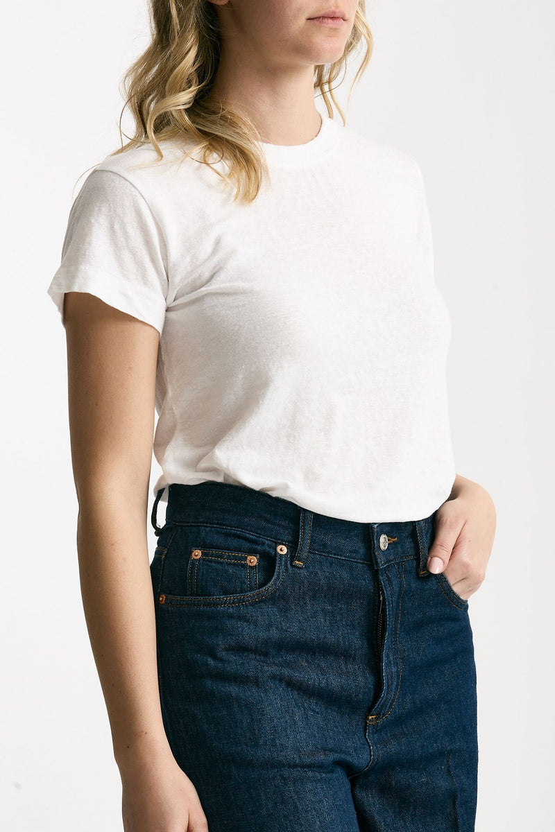 T-shirt basic in lino bianco donna Daniele fiesoli - 4