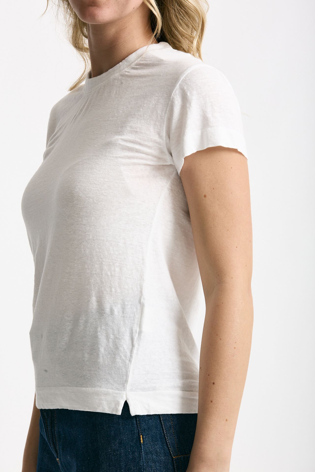 T-shirt basic in lino bianco donna Daniele fiesoli - 5