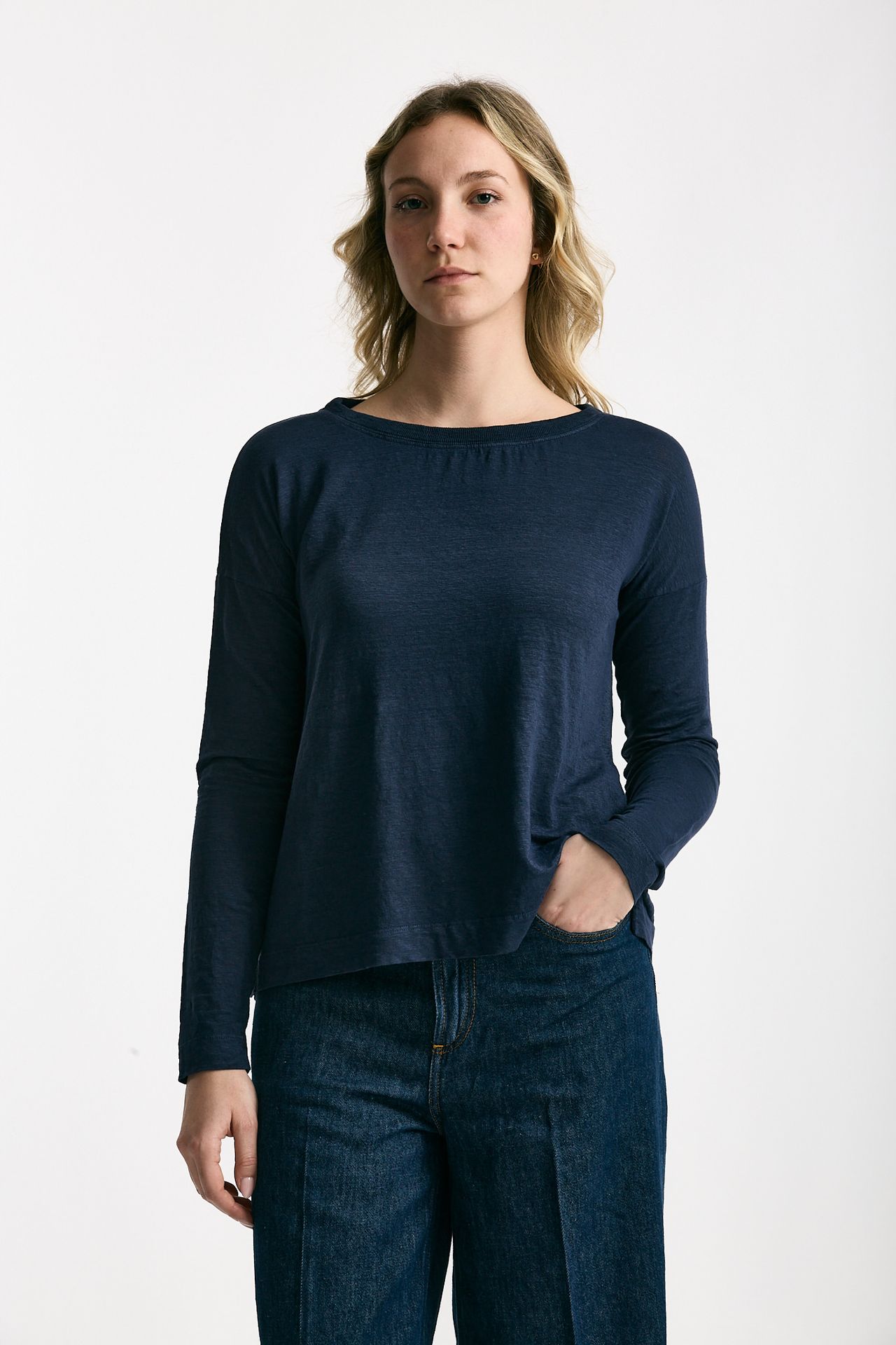 T-shirt in lino blu donna Daniele fiesoli - 2