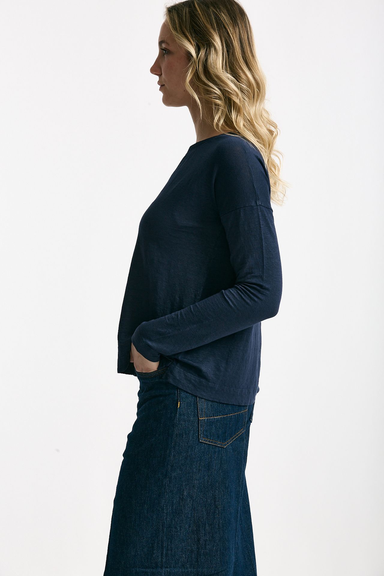 T-shirt in lino blu donna Daniele fiesoli - 1