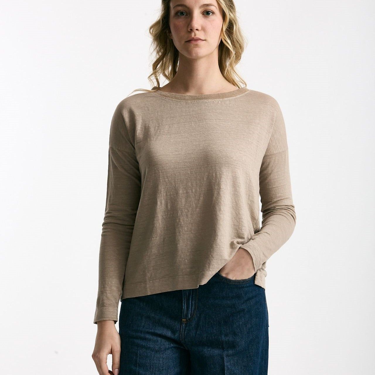 T-shirt in lino tortora donna Daniele fiesoli - 6