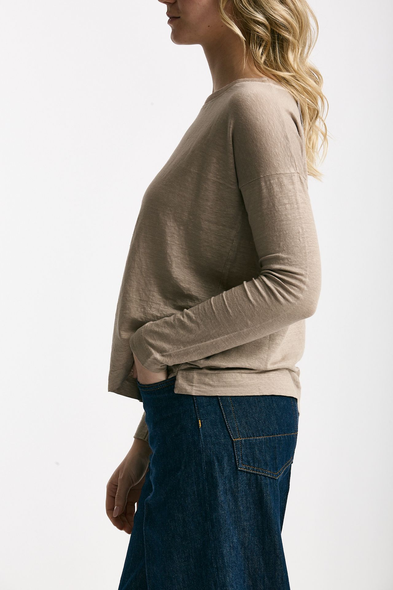 T-shirt in lino tortora donna Daniele fiesoli - 2