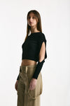 Maglia cut off nero donna Daniele fiesoli - 1