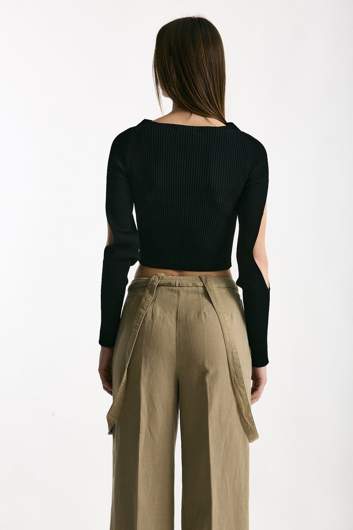 Maglia cut off nero donna Daniele fiesoli - 2