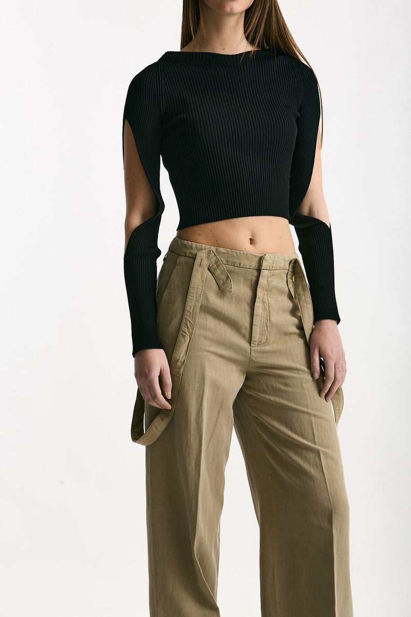 Maglia cut off nero donna Daniele fiesoli - 3