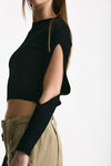 Maglia cut off nero donna Daniele fiesoli - 4