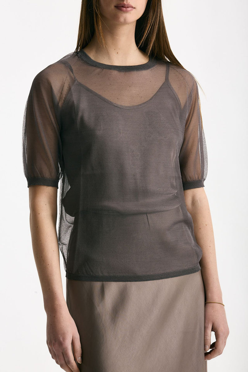 Maglia in viscosa taupe donna Daniele fiesoli - 3