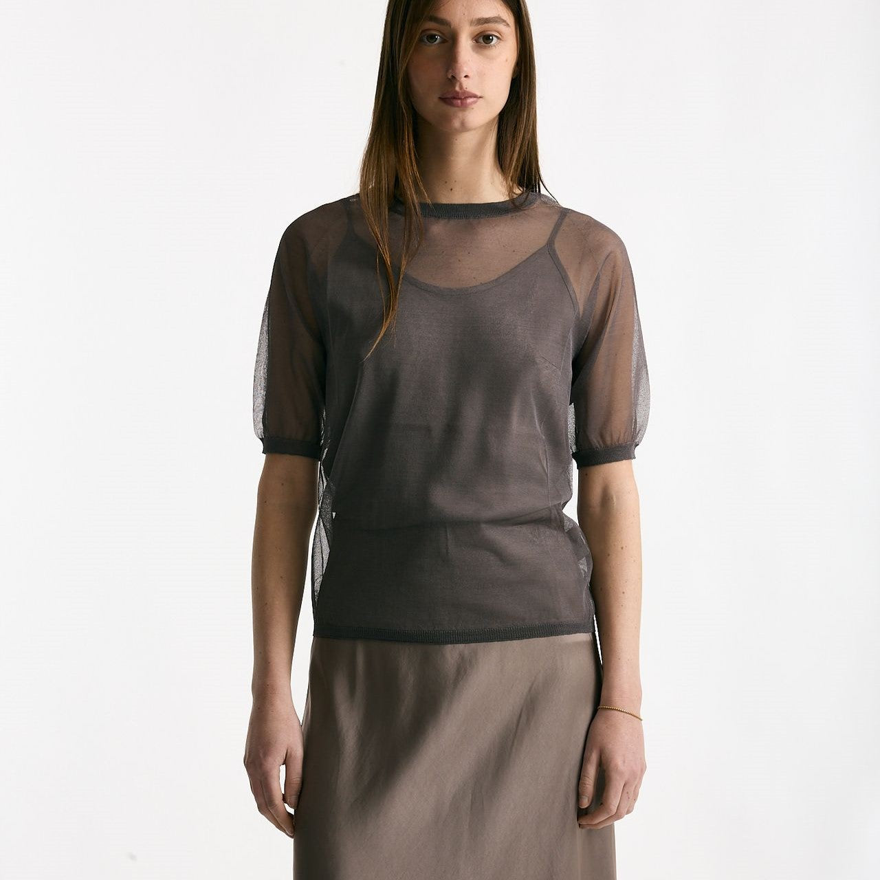 Maglia in viscosa taupe donna Daniele fiesoli - 4