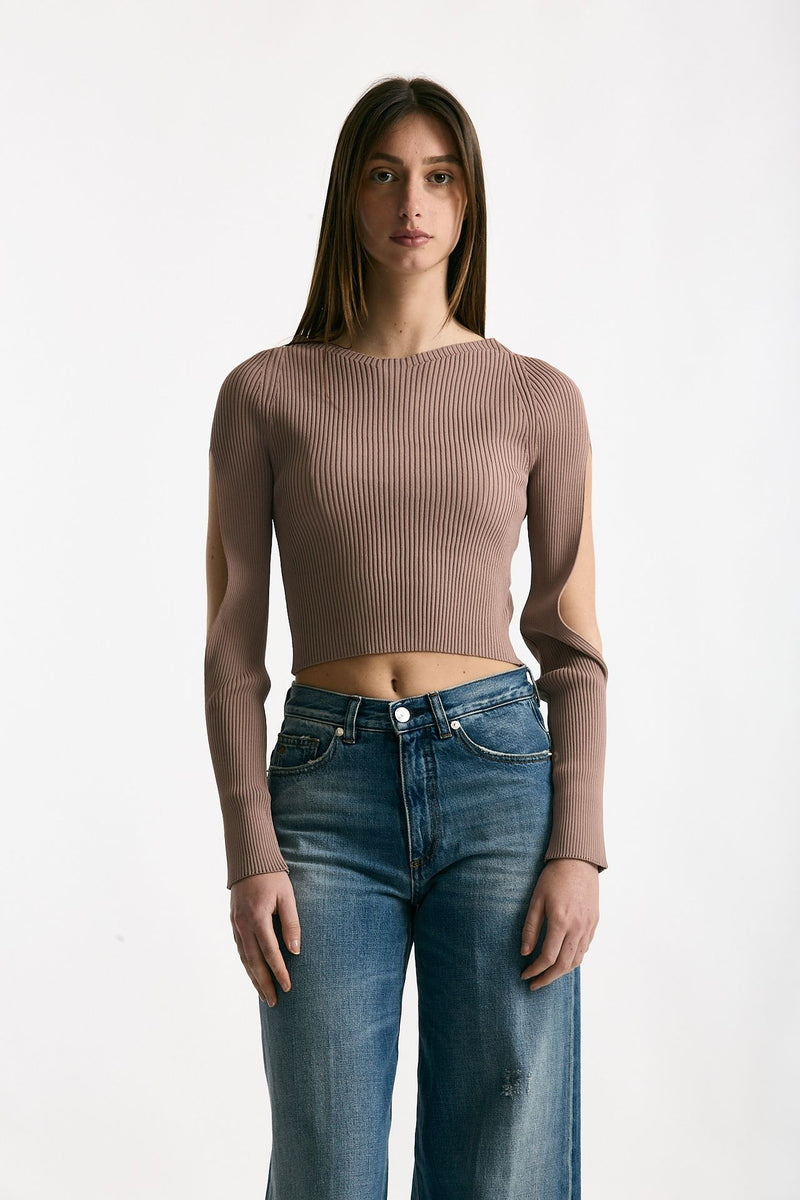 Maglia cut off nude donna Daniele fiesoli - 2
