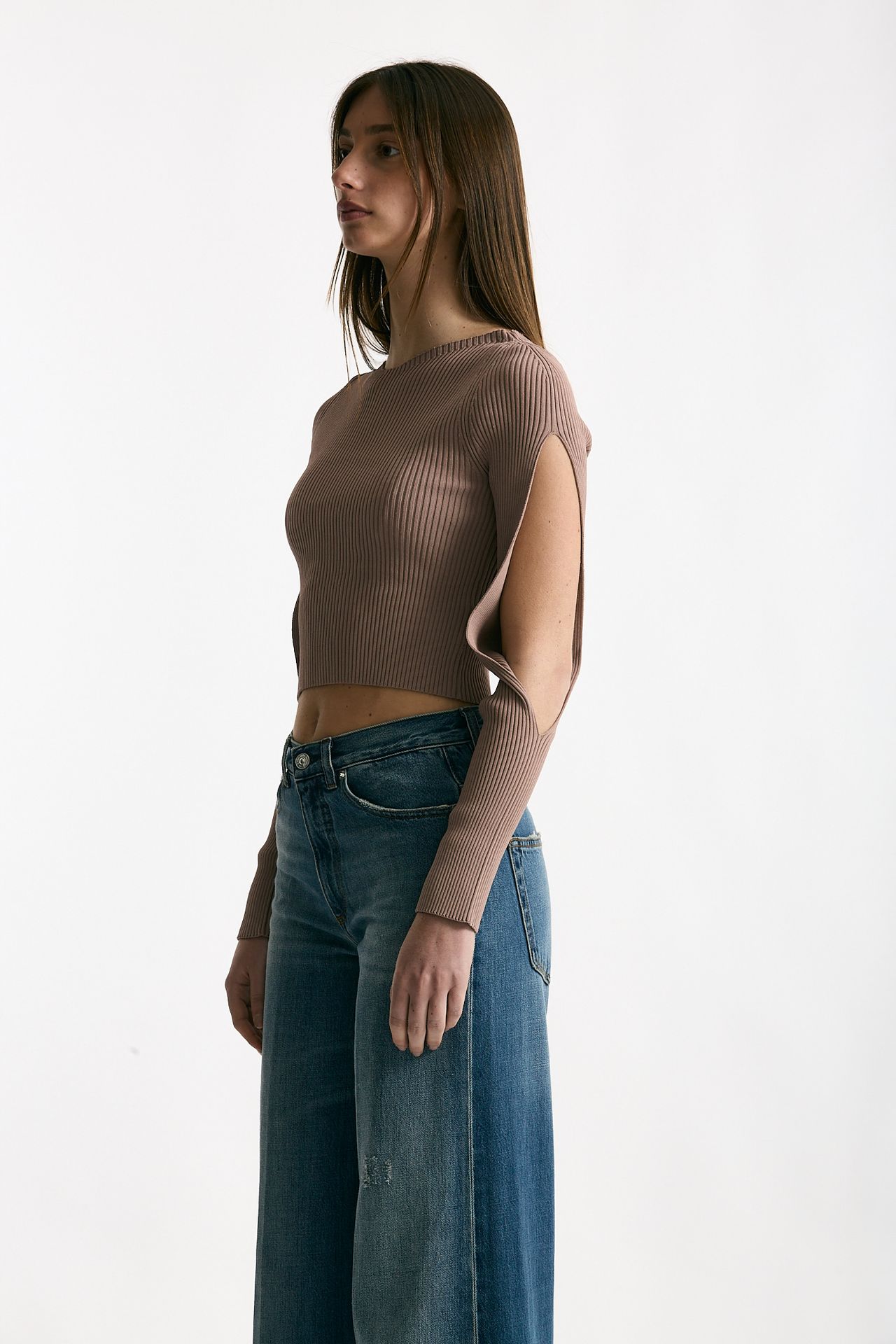 Maglia cut off nude donna Daniele fiesoli - 3
