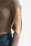 Maglia cut off nude donna Daniele fiesoli - 4
