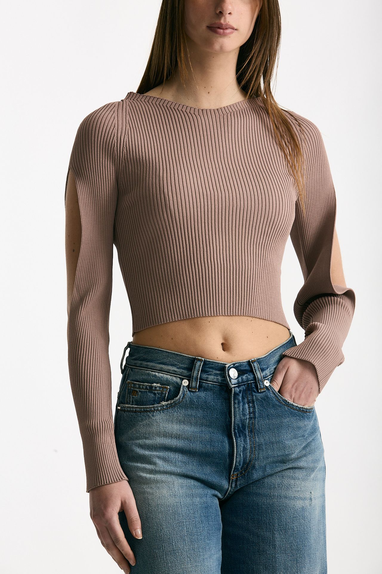 Maglia cut off nude donna Daniele fiesoli - 1