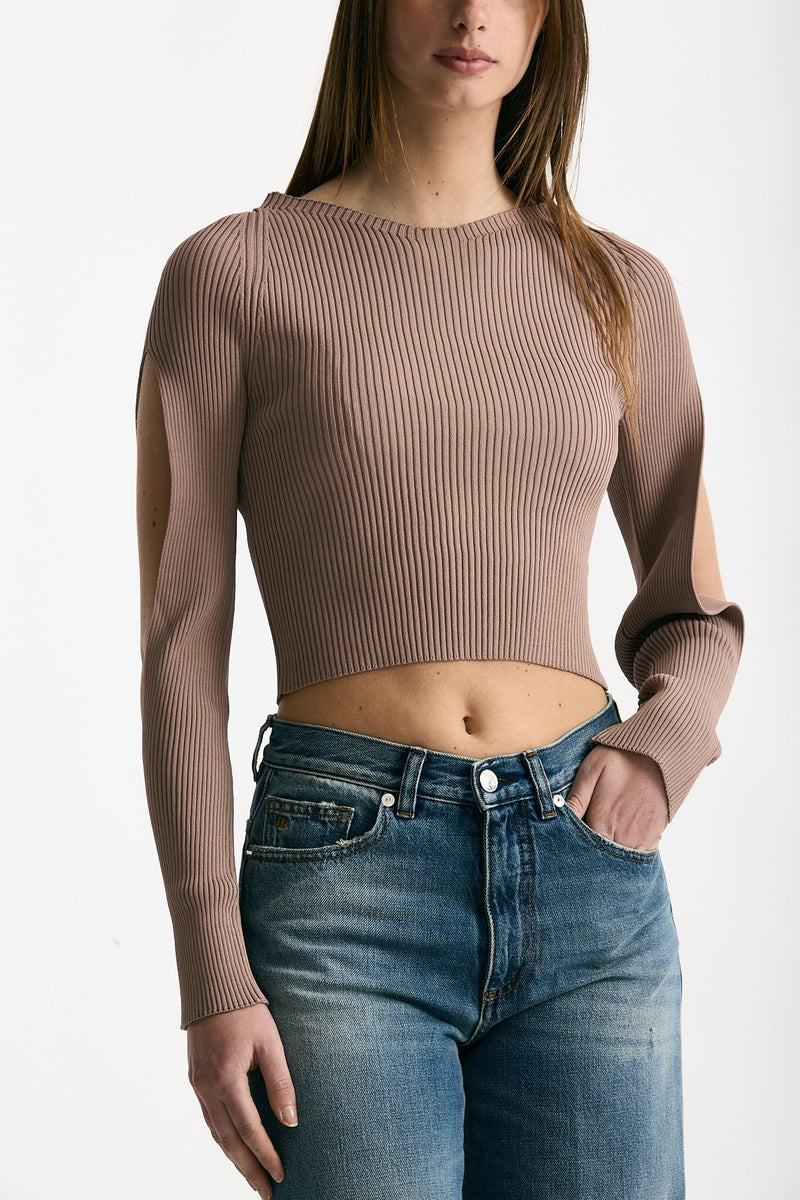 Maglia cut off nude donna Daniele fiesoli - 1