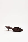 Sandalo basso MELANIE in raso marrone donna Gia borghini - 1