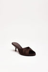 Sandalo basso MELANIE in raso marrone donna Gia borghini - 2