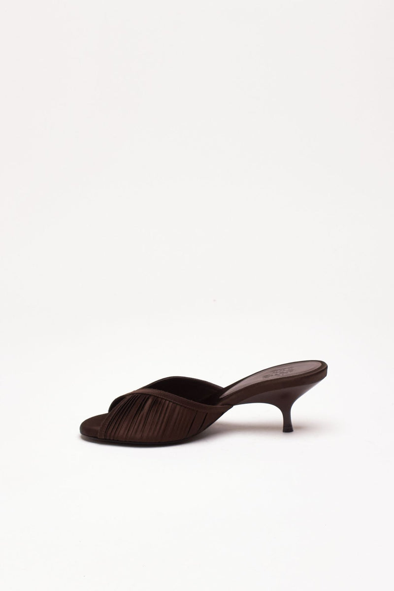 Sandalo basso MELANIE in raso marrone donna Gia borghini - 4