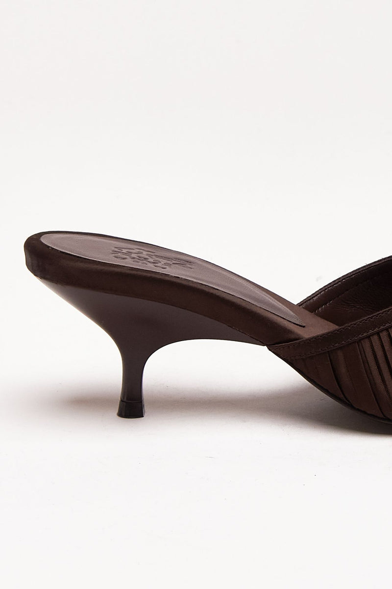 Sandalo basso MELANIE in raso marrone donna Gia borghini - 6