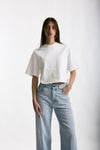 T-shirt girocollo crop bianco donna Grifoni - 2